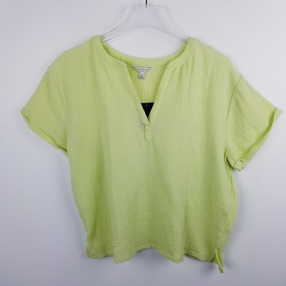 Lucky Brand Neon Green Lightweight Top NWT Small